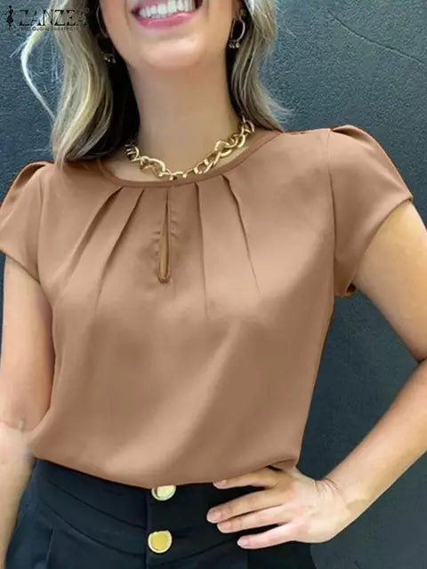 Sommerbluse mit kurzen Ärmeln und ansprechendem Design