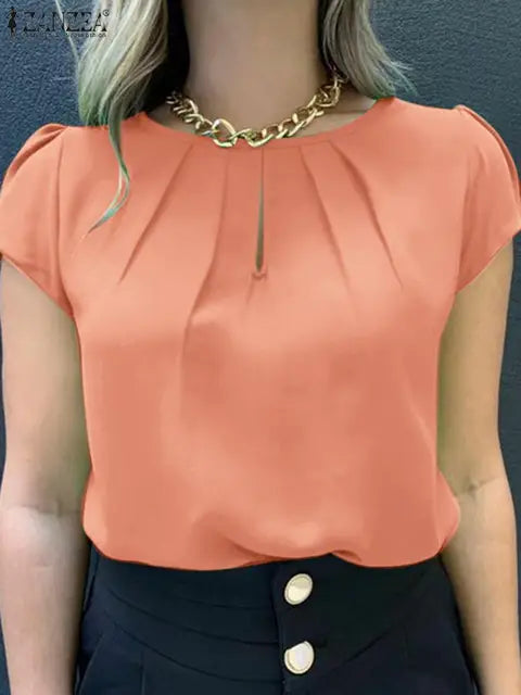 Sommerbluse mit kurzen Ärmeln und ansprechendem Design