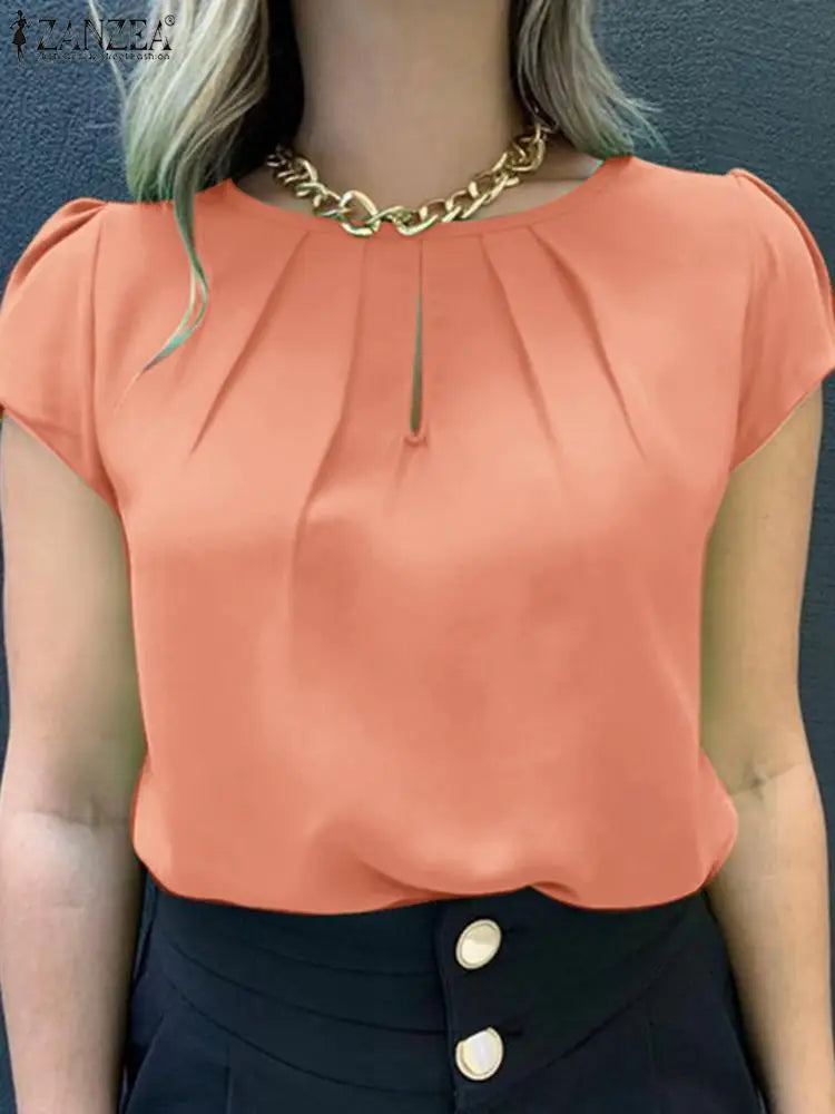 Sommerbluse mit kurzen Ärmeln und ansprechendem Design