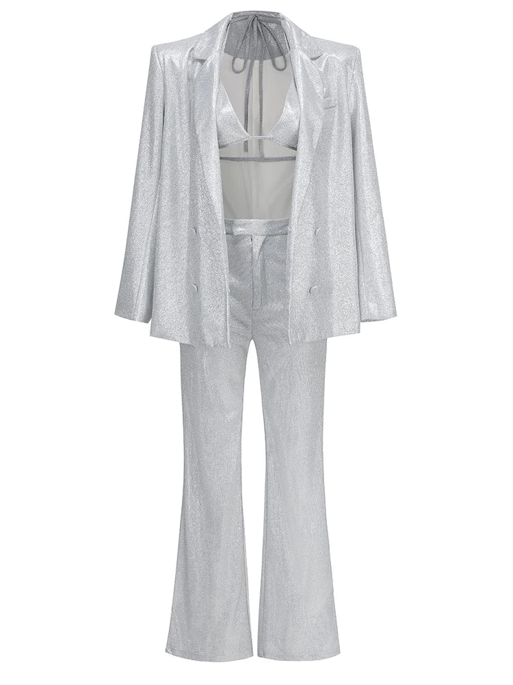 Zeliora | Glitzerjacken | Langes Hosen-Set