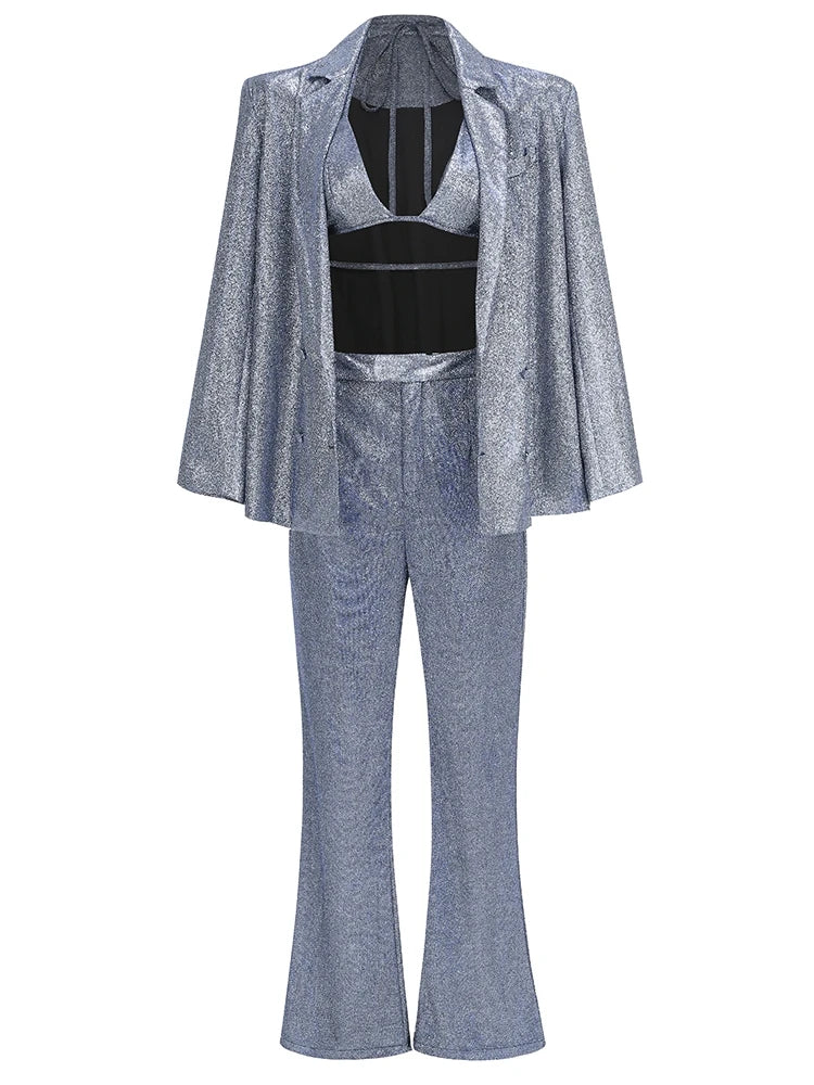 Zeliora | Glitzerjacken | Langes Hosen-Set