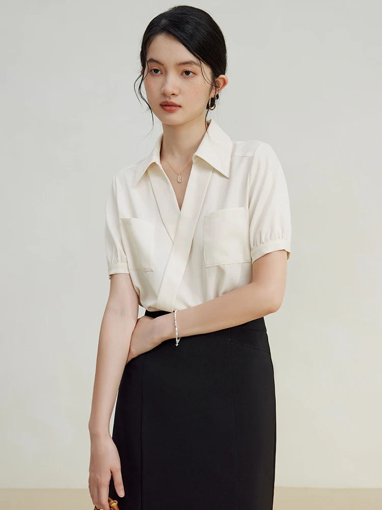 Eleganties Zomerchic V-Hals Blouse