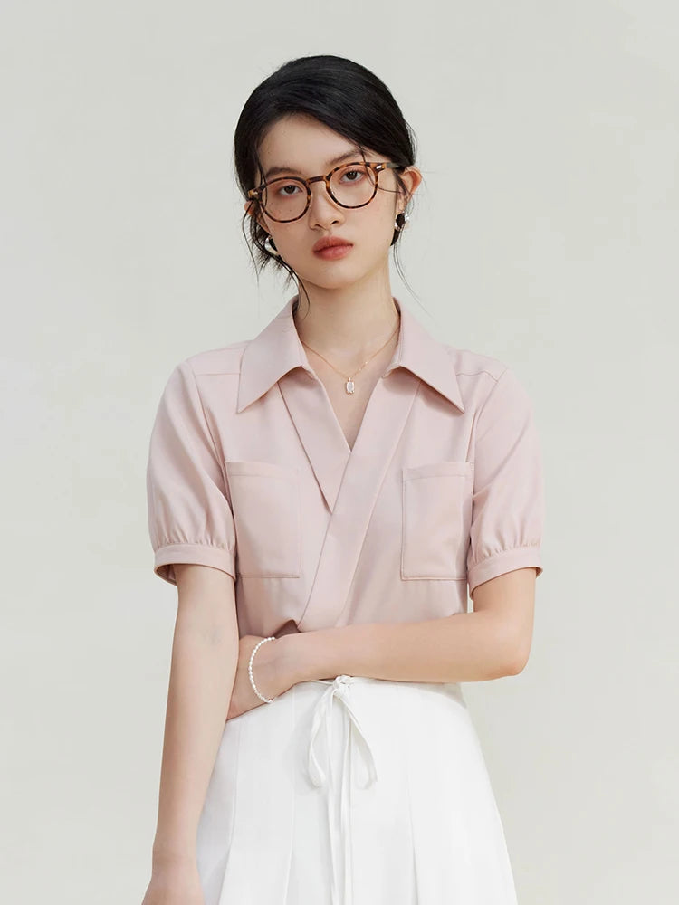 Eleganties Zomerchic V-Hals Blouse