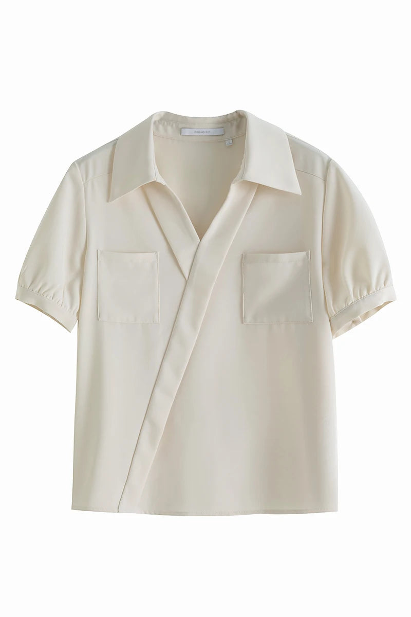 Eleganties Zomerchic V-Hals Blouse