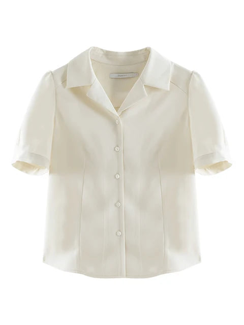Ziqiao Petite Franse Stijl Witte Blouse