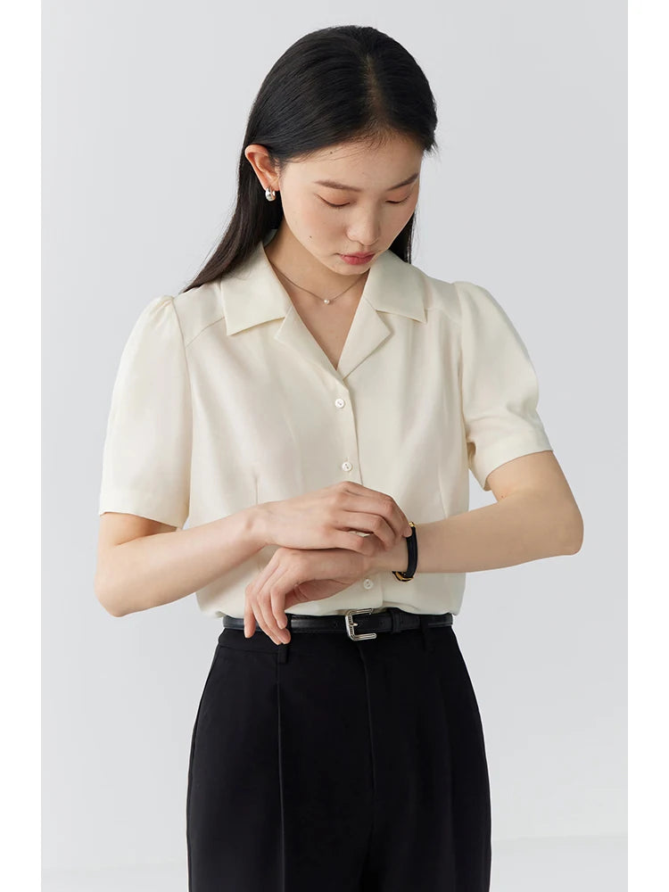 Ziqiao Petite Franse Stijl Witte Blouse