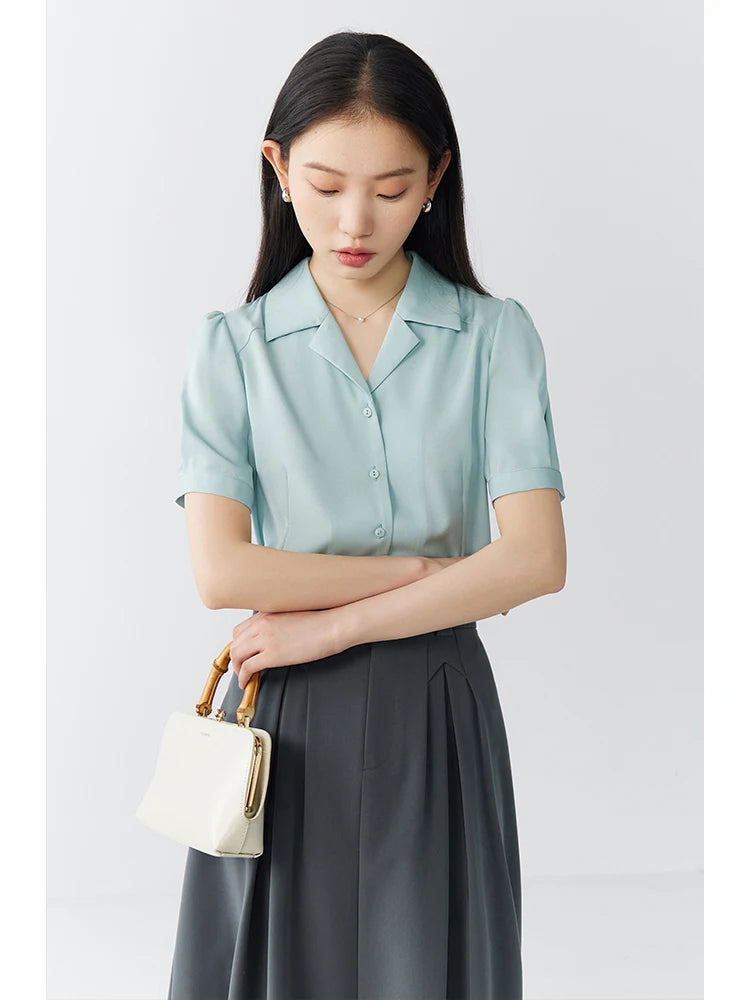 Ziqiao Petite Franse Stijl Witte Blouse