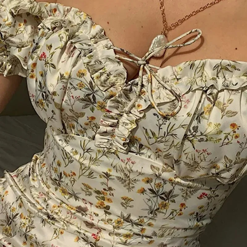 Zomerse Bloemen Off Shoulder Maxi Jurk