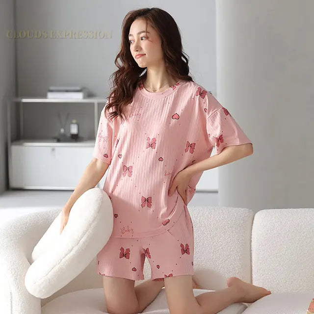 Zomerse Cartoon Kat Pyjama Set