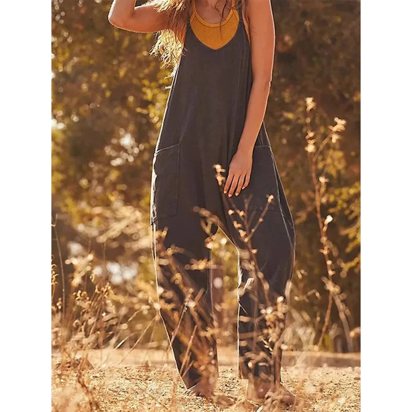 Summer Solid Color Garter Jumpsuit