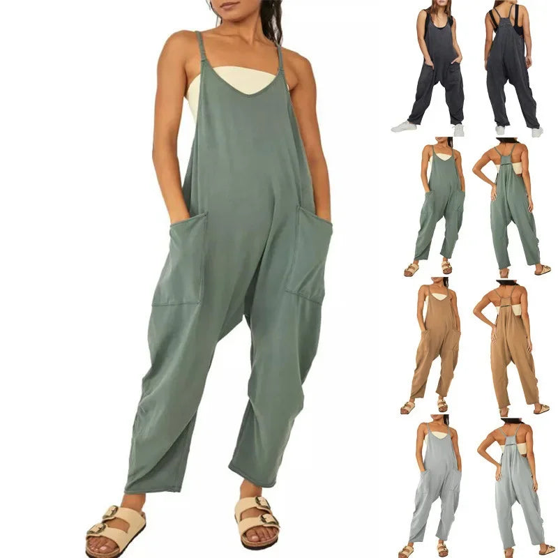 Summer Solid Color Garter Jumpsuit
