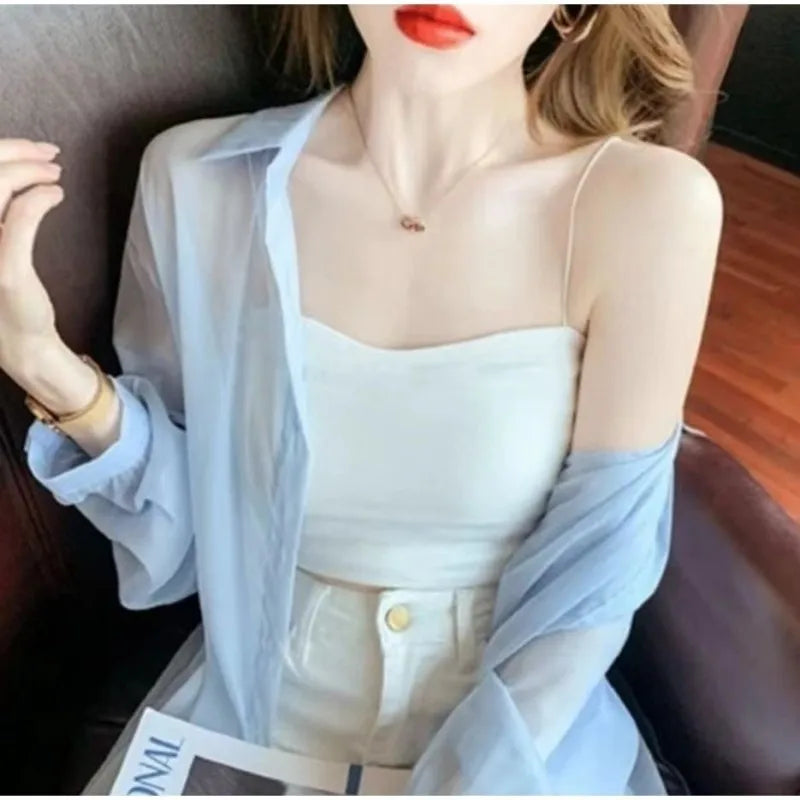 Zomerbries Damesmode Zonbeschermend Chiffon Shirt