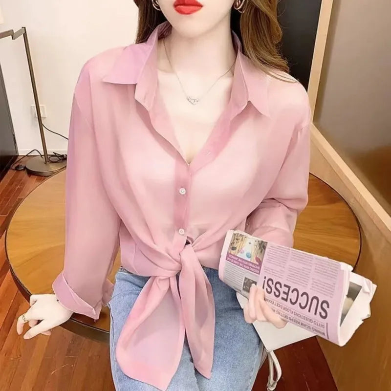 Zomerbries Damesmode Zonbeschermend Chiffon Shirt