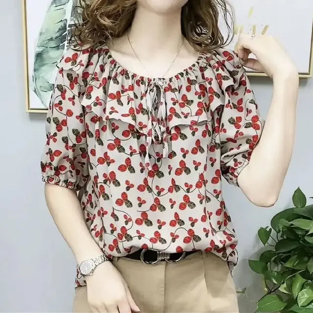 Blusa de verano con detalle de lazo para mujeres