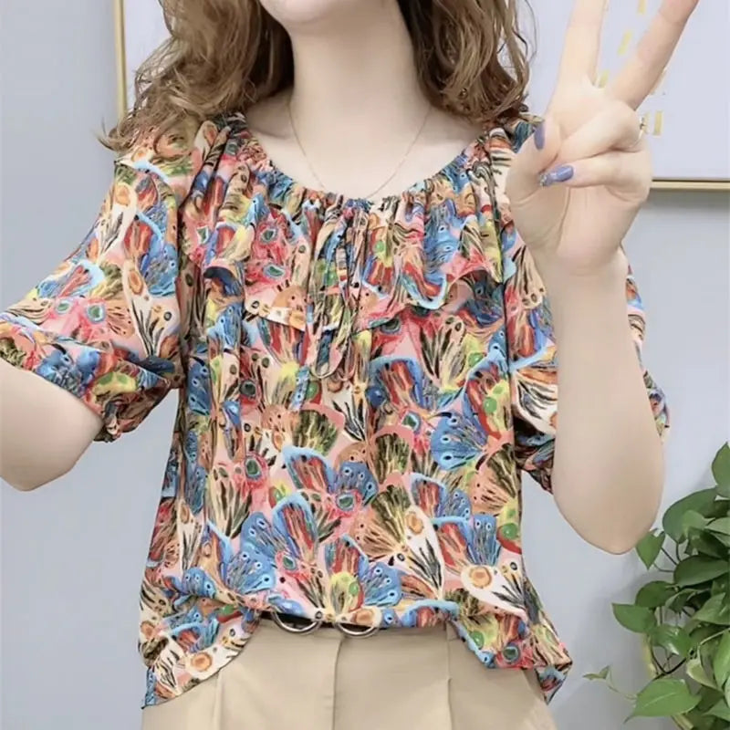 Blusa de verano con detalle de lazo para mujeres