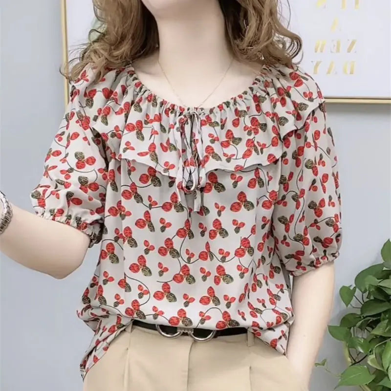Blusa de verano con detalle de lazo para mujeres