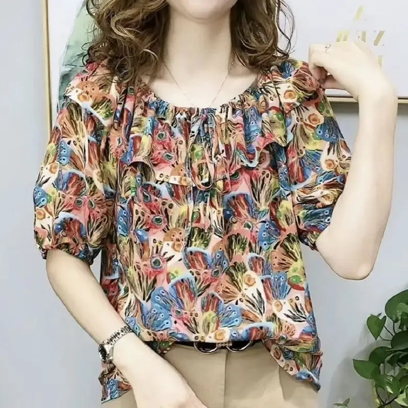 Blusa de verano con detalle de lazo para mujeres