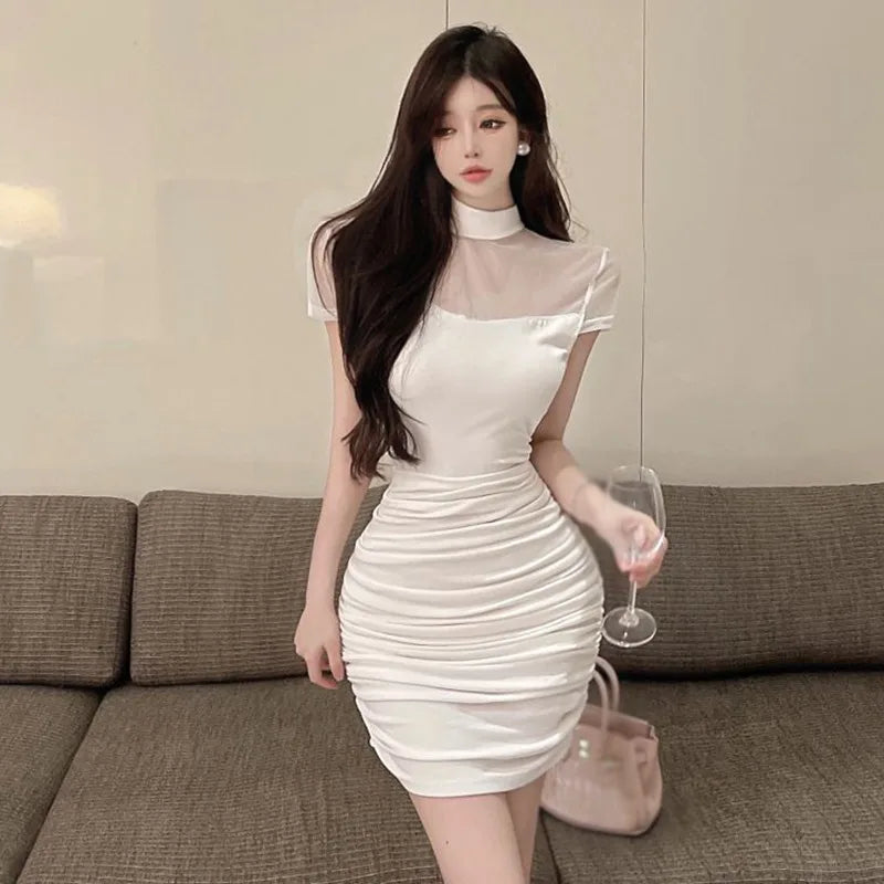 Sommer Mesh Bodycon Kleid: Schlanker und Sexy Stil