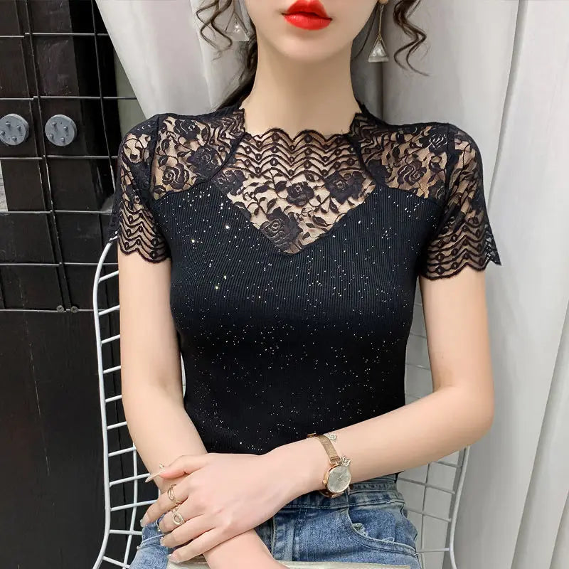 Sunshine Chic Glow & Glam Mesh T-shirt