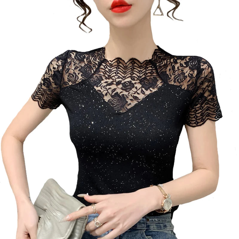 Sunshine Chic Glow & Glam Mesh T-shirt