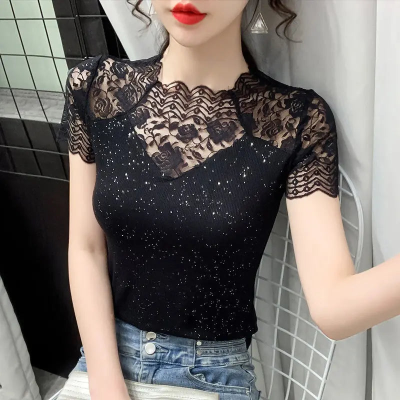 Sunshine Chic Glow & Glam Mesh T-shirt