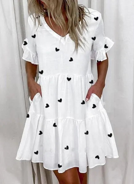 Bellaflow Sommerliche Blumenmuster V-Ausschnitt Kleid