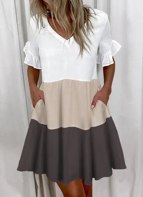 Bellaflow Sommerliche Blumenmuster V-Ausschnitt Kleid