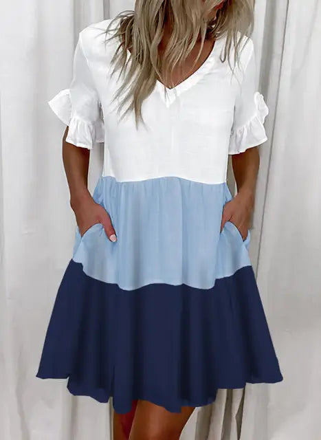 Bellaflow Sommerliche Blumenmuster V-Ausschnitt Kleid