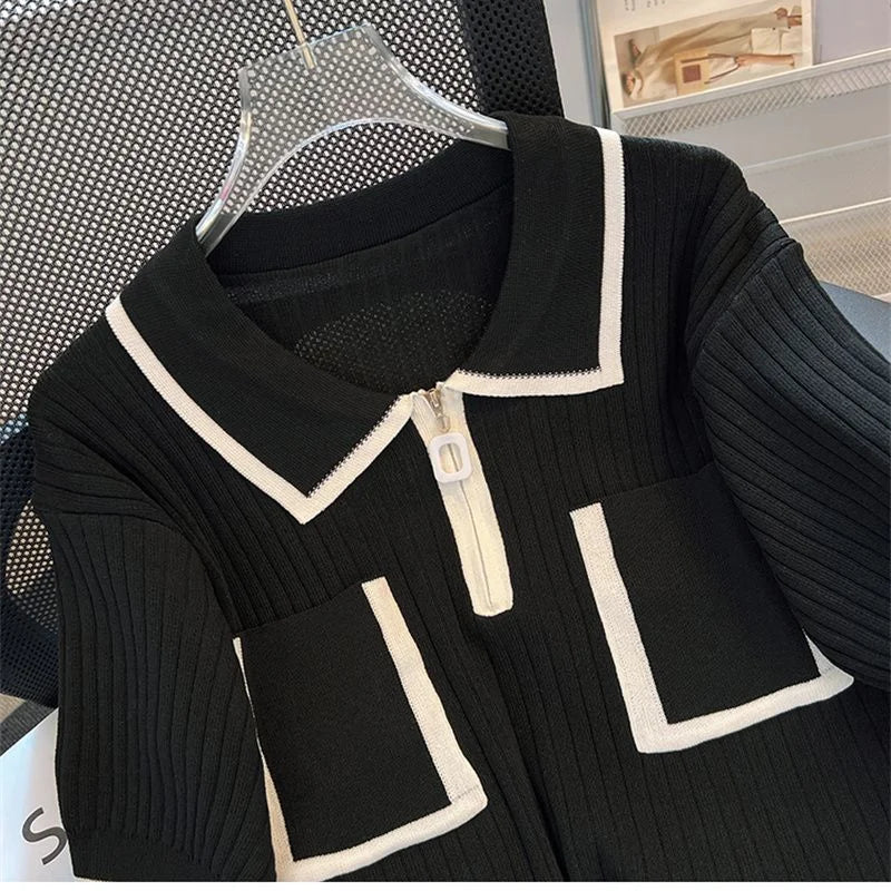 Zomerse Zoetheid Ritszakken Polo-Hals Trui