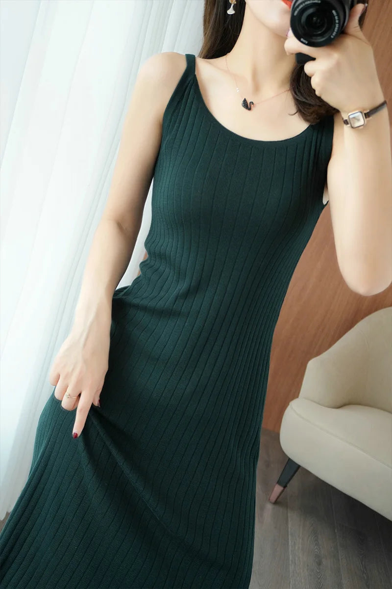 Aurora Zijden Zomerjurk met Lange Schort Rok