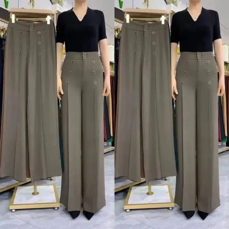 ChicCharm Pantalón de Cintura Alta de Verano