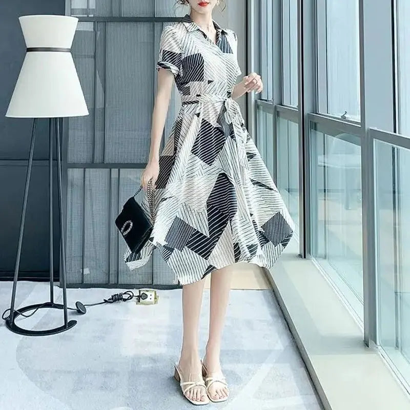 Summer stylish polo dress with irregular hem from ChicVibes