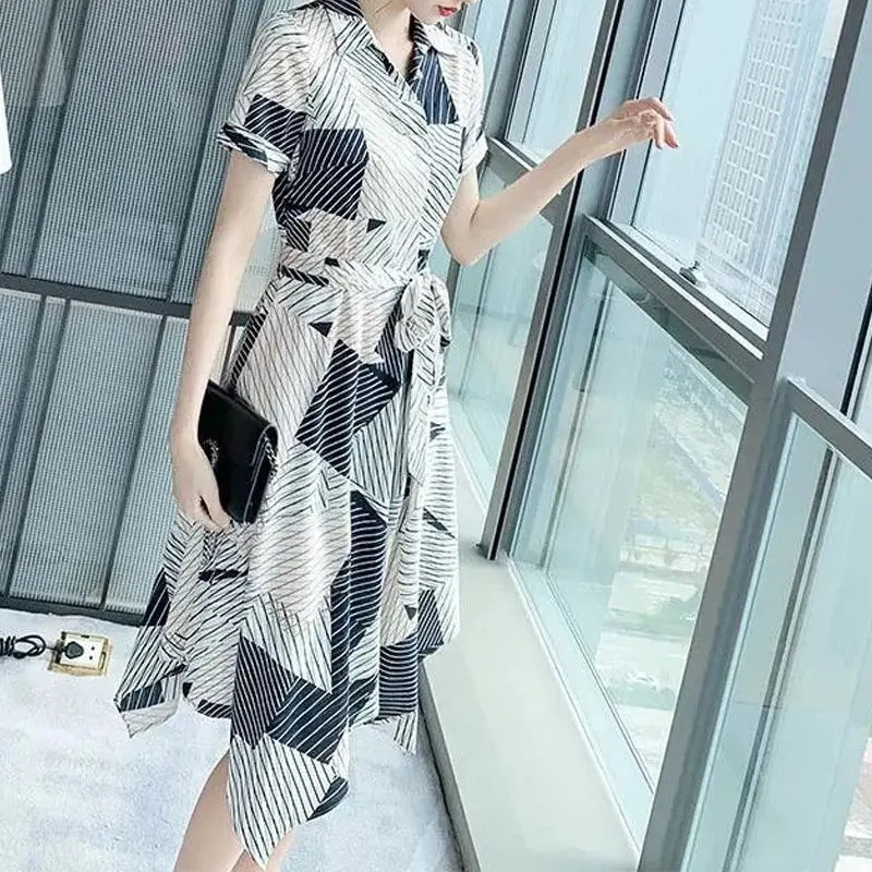 Summer stylish polo dress with irregular hem from ChicVibes