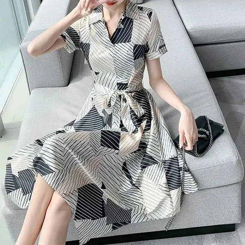 Summer stylish polo dress with irregular hem from ChicVibes