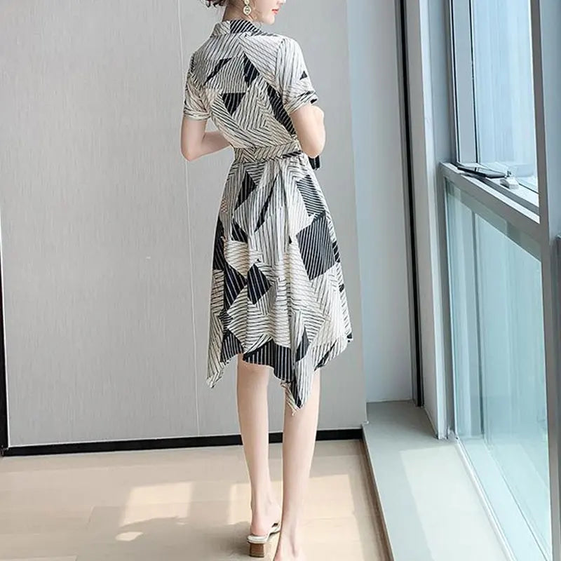 Summer stylish polo dress with irregular hem from ChicVibes