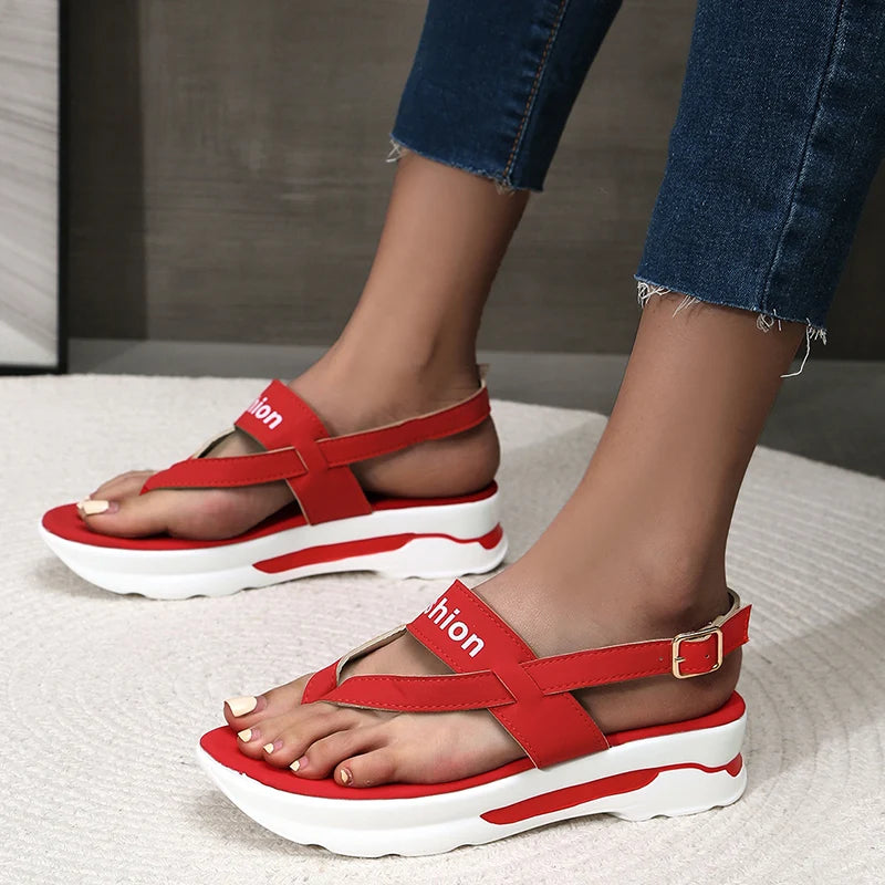 Bella Elegante Sandali Estivi con Tacco a Zeppa