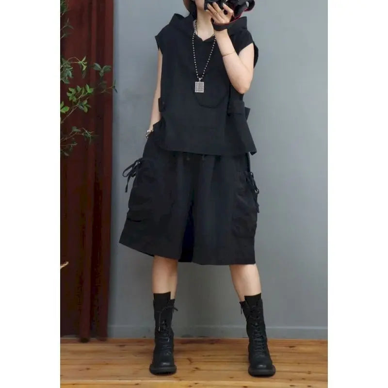 Stralende Moda Completi Gilet con Cappuccio