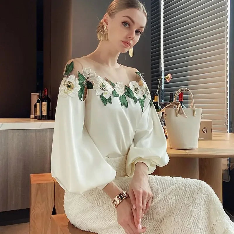 Zomer Dromen Mesh Off Shoulder Top door Zonnig Stijl