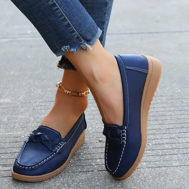 Zomerzachte Mocasines de Cuero de Luna Estilo - Cómodos Zapatos Casuales para Mujer