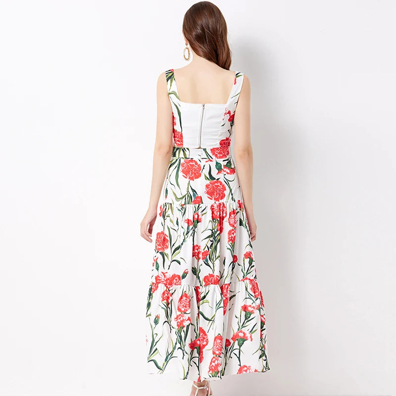 LunaChic Conjunto de Dos Piezas con Estampado de Flores de Verano