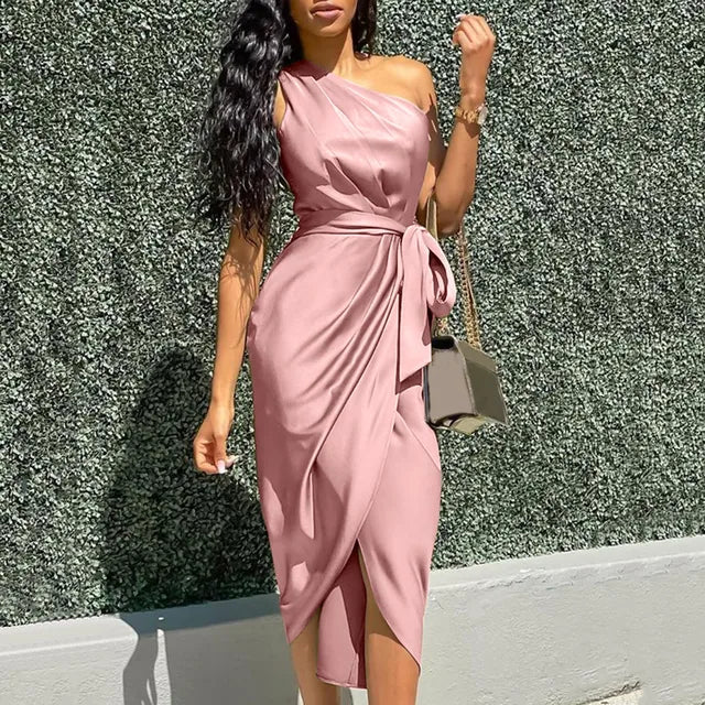 Grüne Sexy Ein-Schulter Sommerkleid Plus Size Ballkleid