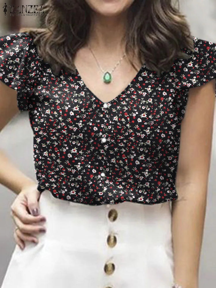 Blouse à fleurs pour les jours d'été