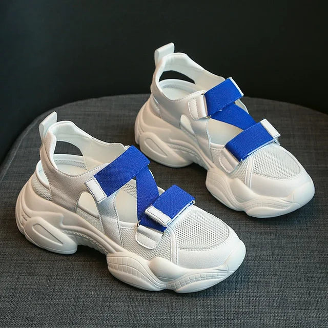 Scarpe estive donna sneakers con plateau