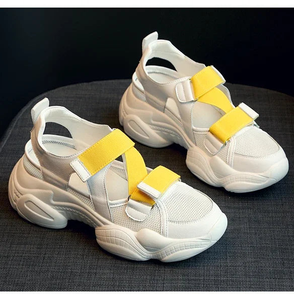 Scarpe estive donna sneakers con plateau