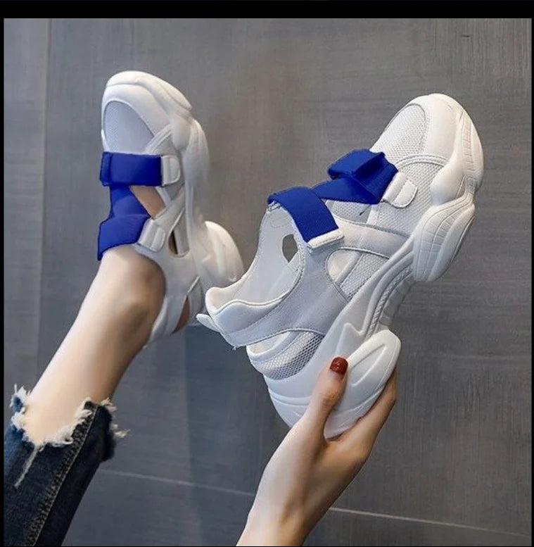 Scarpe estive donna sneakers con plateau