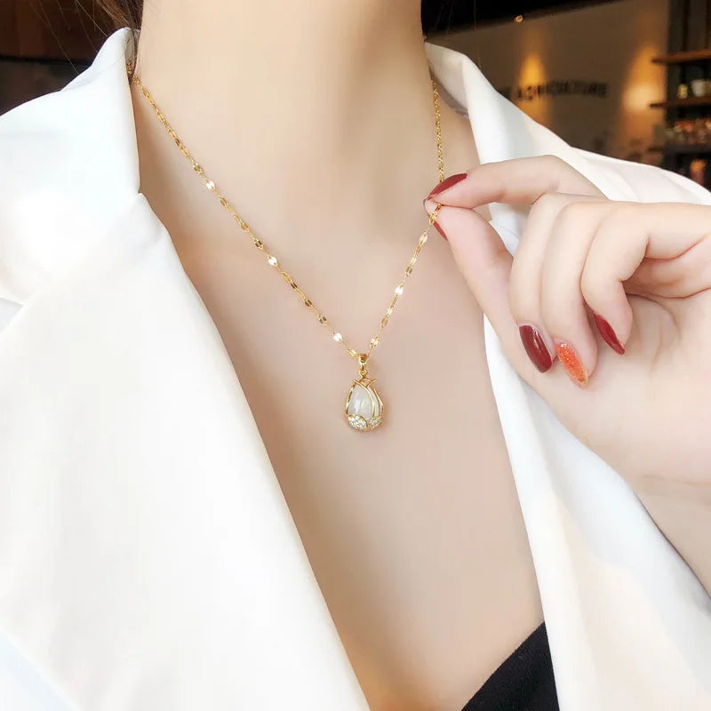 Enchanting South Korean Fashion Tulip Flower Necklace for Women