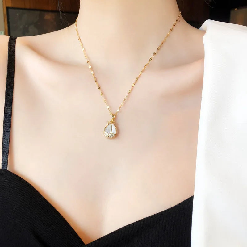 Enchanting South Korean Fashion Tulip Flower Necklace for Women