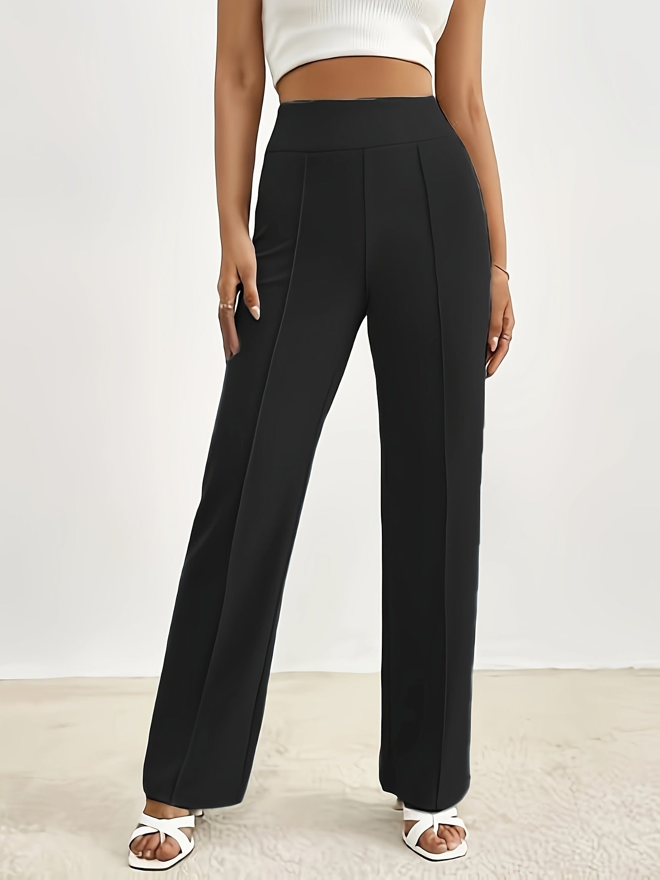 VELANORA - Elegante Broek Met Rechte Pijpen