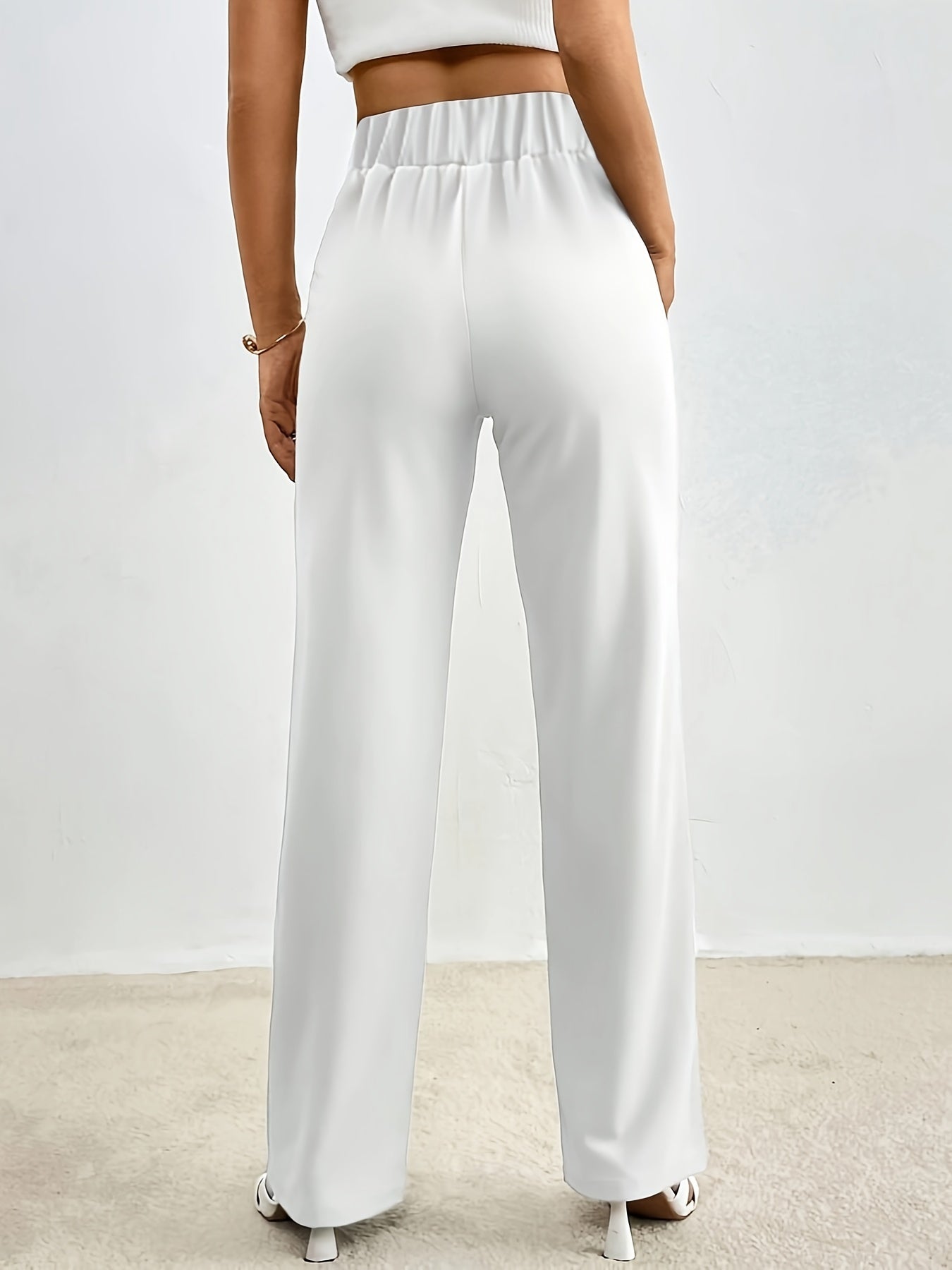 VELANORA - Elegante Broek Met Rechte Pijpen
