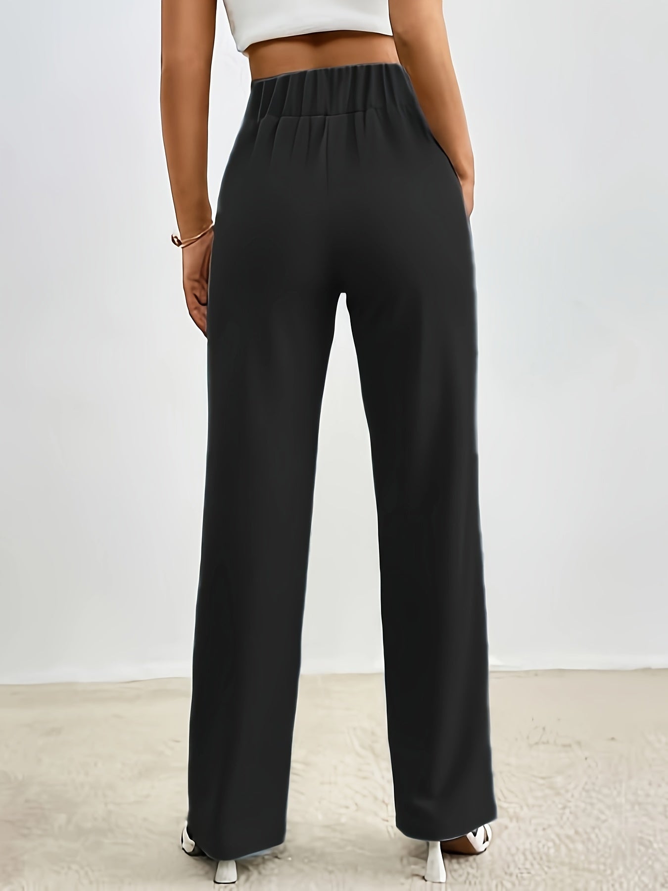 VELANORA - Elegante Broek Met Rechte Pijpen